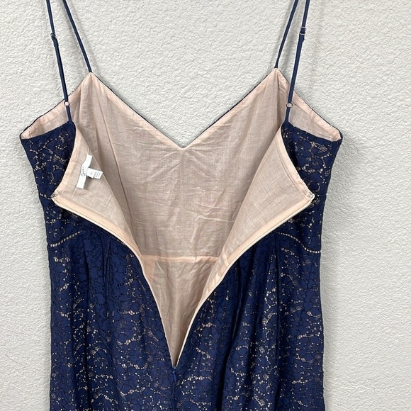 Joie Solandra Sleeveless Lace Dress Navy Blue A Line Party Cocktail Sz 10 - Picture 7 of 12